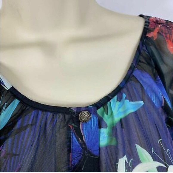 BIBA Chiffon Oversized Top Blouse Size 8 UK - Picture 5 of 10